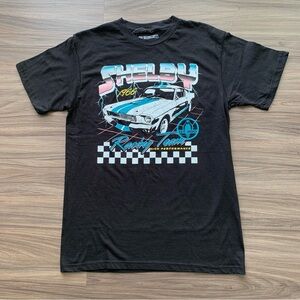 New! SHELBY COBRA 1966 Gt350 Racing Team Mens Black  Tee Graphic Print Size M